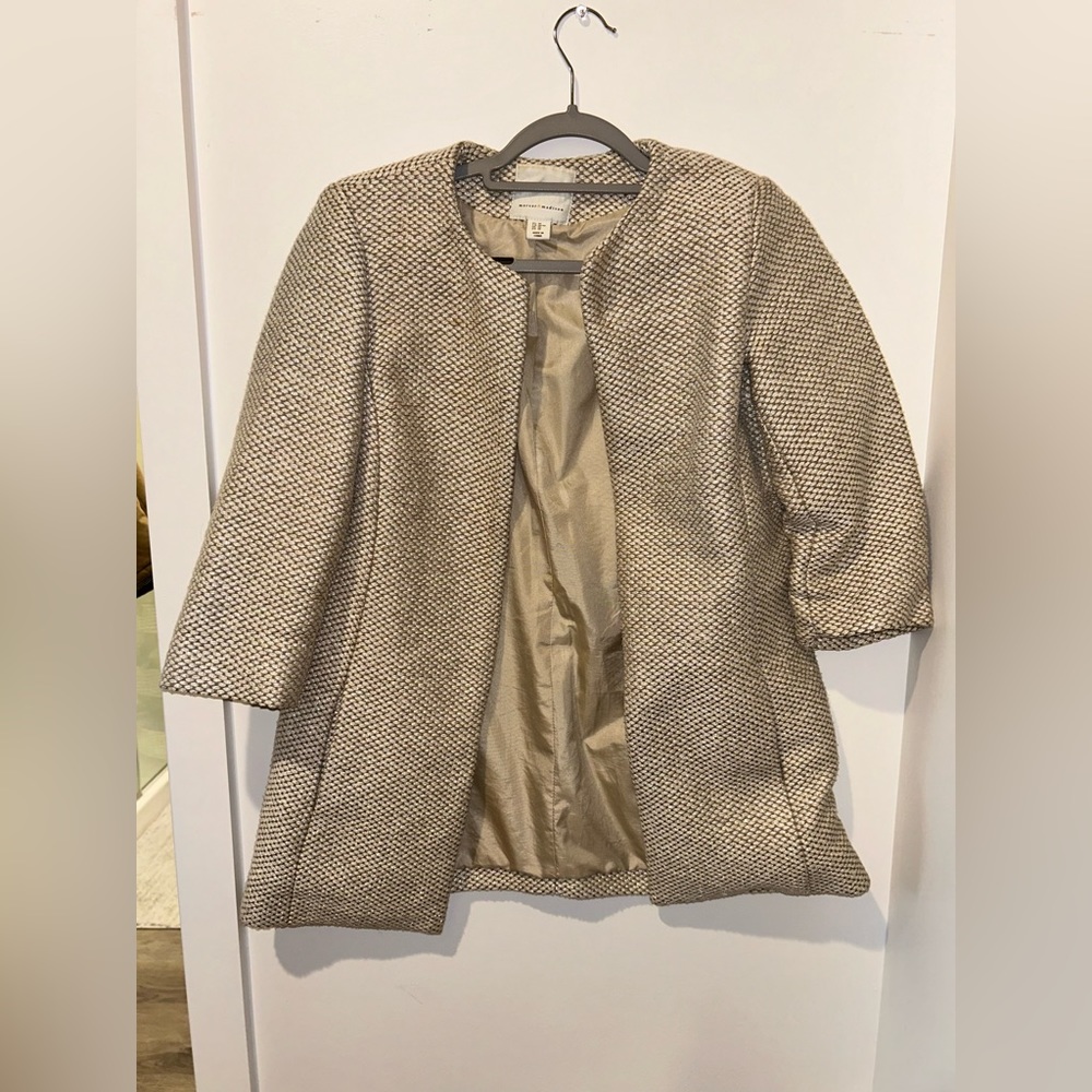 Tan and gold dress coat